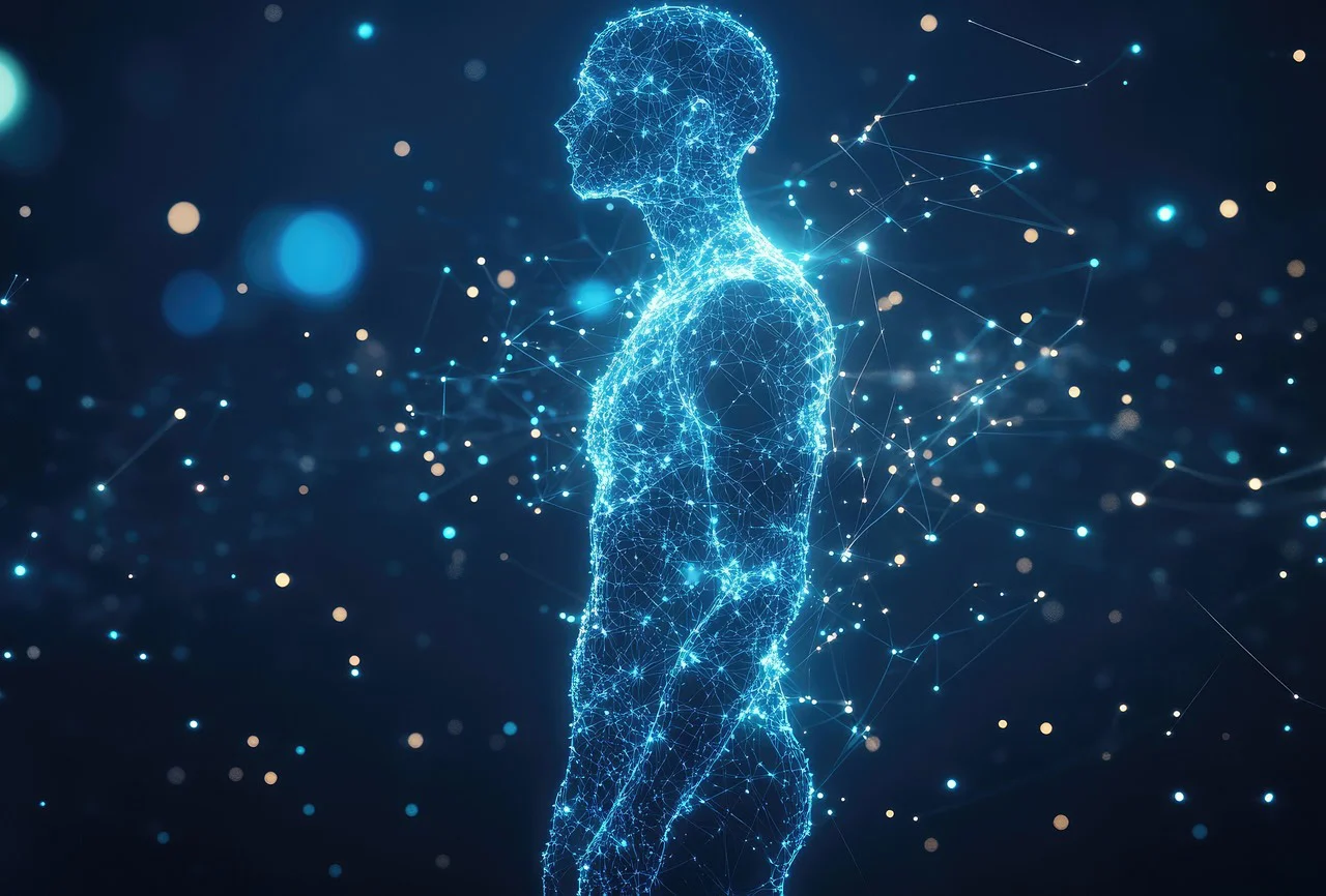 AI visualization of genomic data analysis and DNA structures